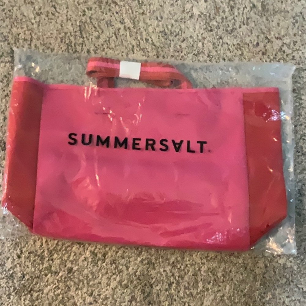 Summersalt neoprene beach bag/ tote pink/red NWT